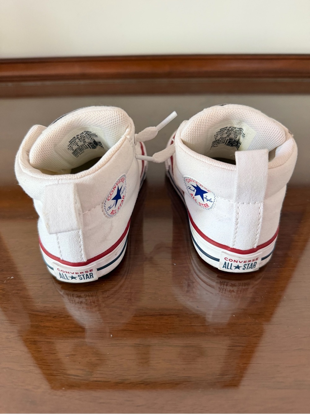 Converse Street Mid Toddler Size 6 White Sneakers All Star Lace Up - Picture 4 of 6